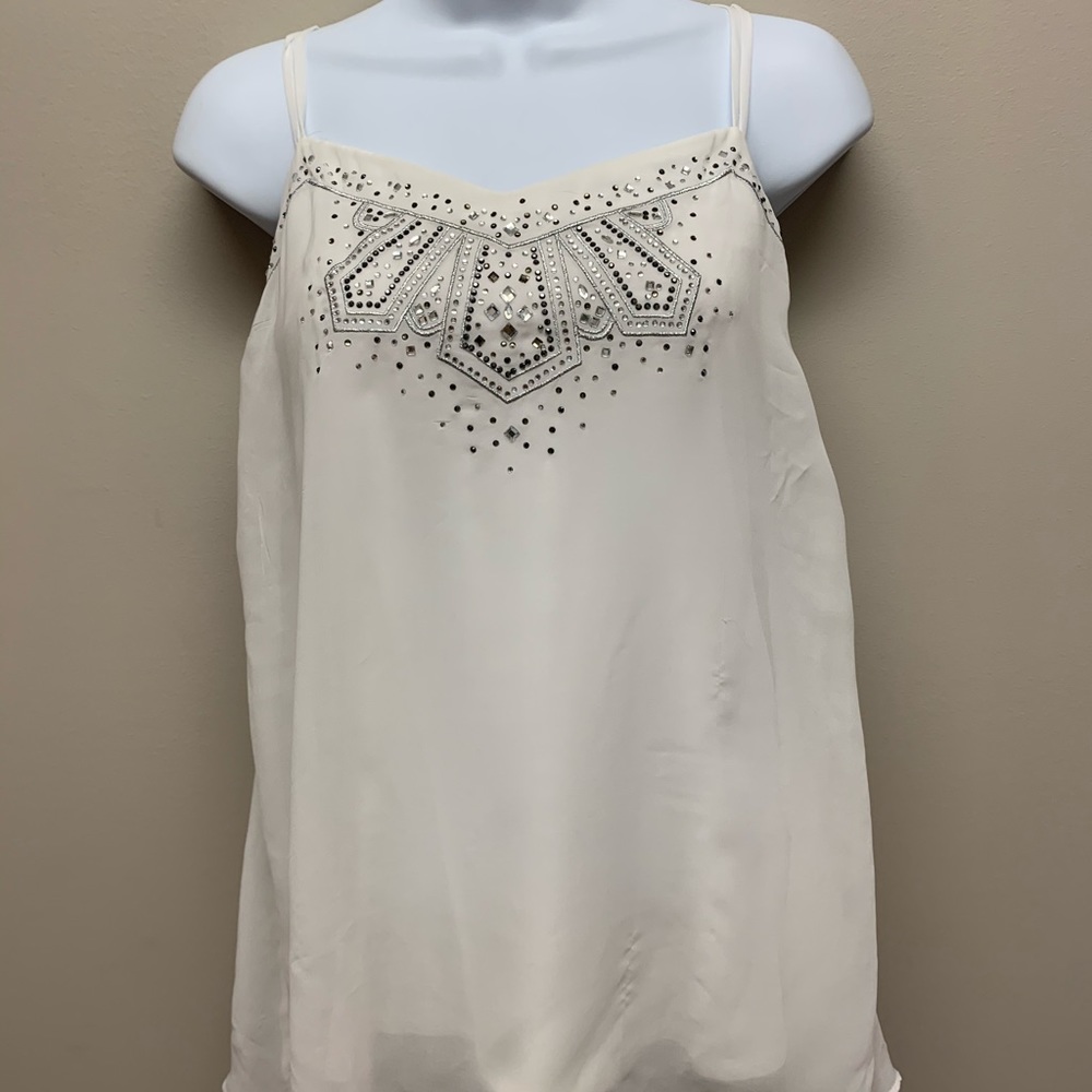 White House Black Market Womens Beaded Lined Tank